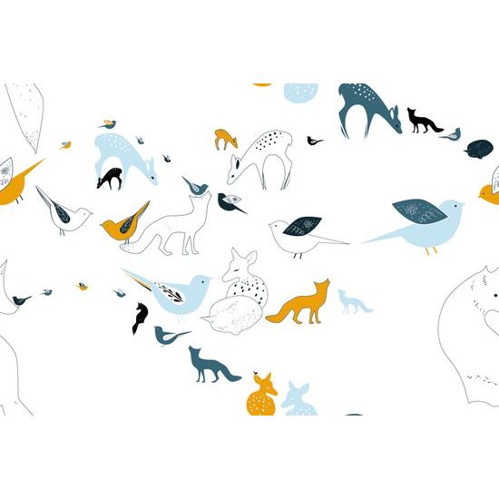 Samolepiaca tapeta zvieratká v lese