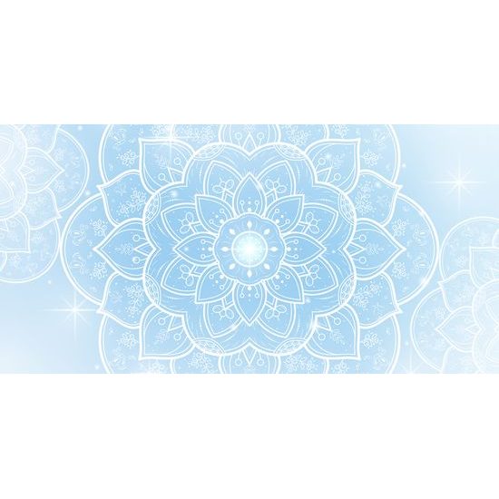 Obraz biely kvet Mandaly