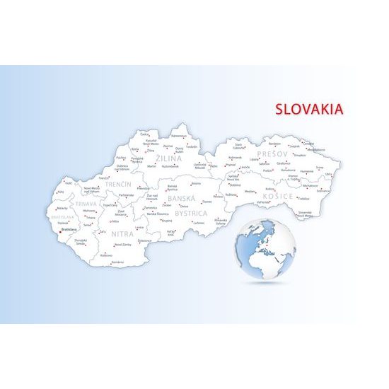 Samolepiaca tapeta podrobná mapa Slovenska