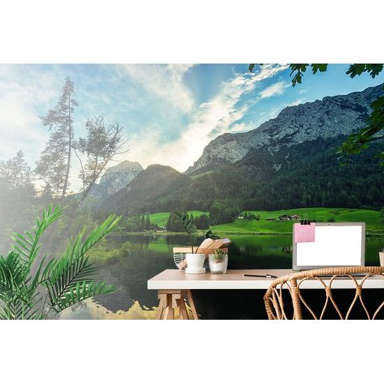 Samolepiaca fototapeta chaty ukryté v horách