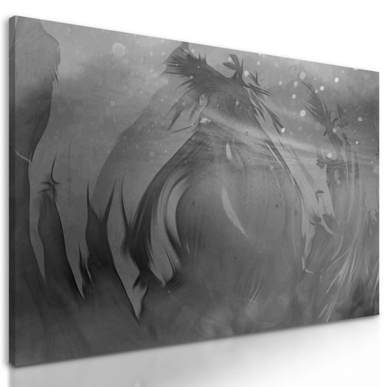 Obraz abstraktné znázornenie prírody v čiernobielom prevedení