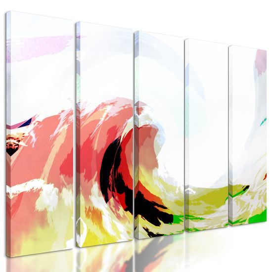 5-dielny obraz abstrakcia Slovenských kopcov