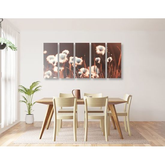 5-dielny obraz rastliny bavlny