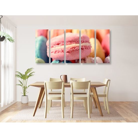 5-dielny obraz chutné makrónky