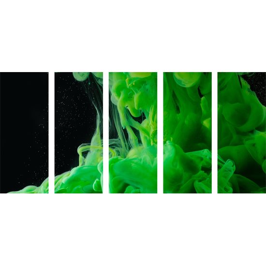 5-dielny obraz zelený dym