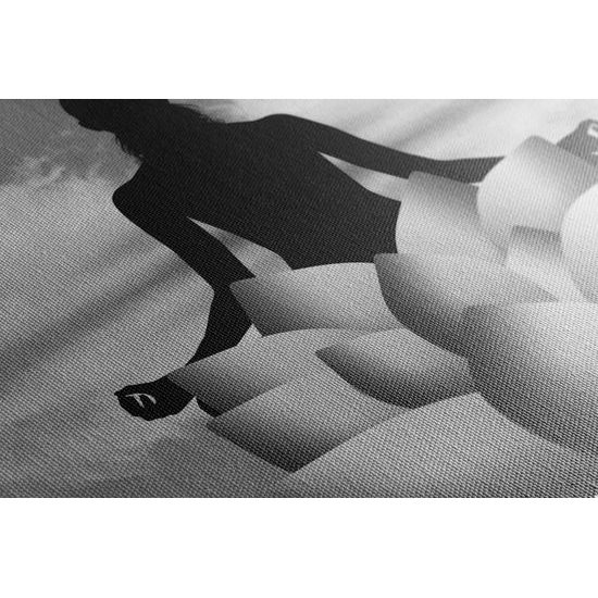 Obraz tréning mysle v čiernobielom prevedení