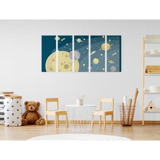 5-dielny obraz rozprávkový vesmírny život