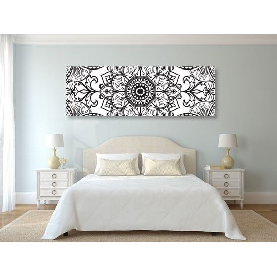Obraz čiernobiela Mandala