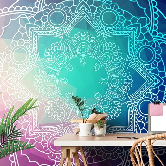 Tapeta Mandala na farebnom pozadí