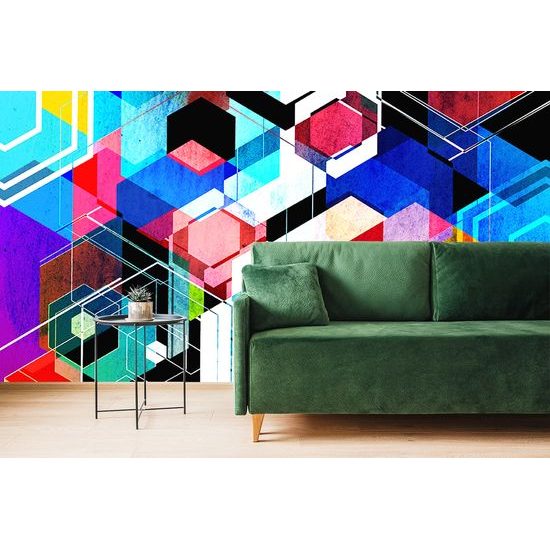 Samolepiaca tapeta abstrakcia geometrických tvarov