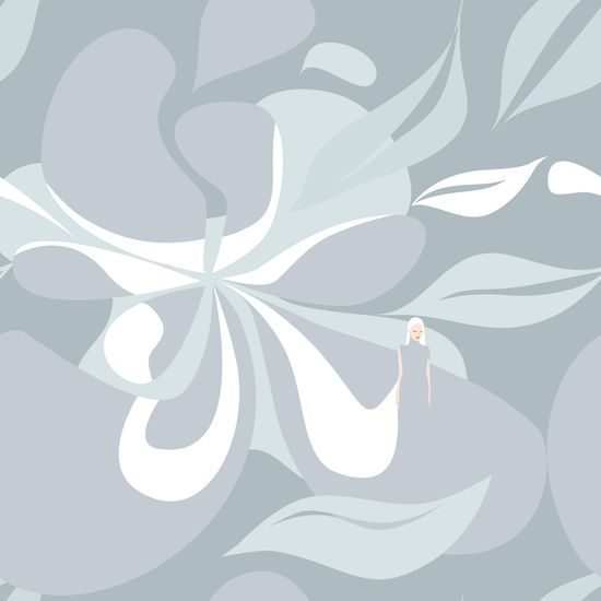 Tapeta nežná elegancia v modrých odtieňoch