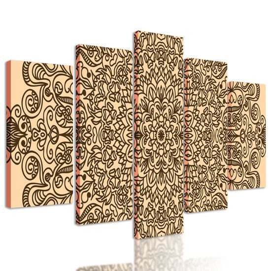 5-dielny obraz Mandala v štýle kvetov