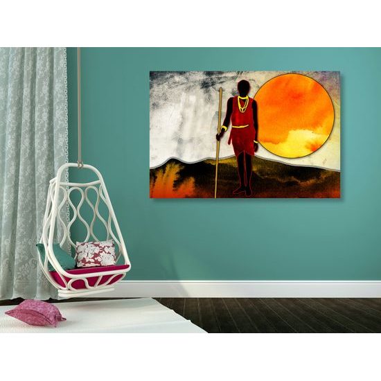 Obraz abstrakcia afrického lovca
