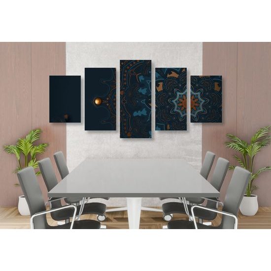 5-dielny obraz morská Mandala