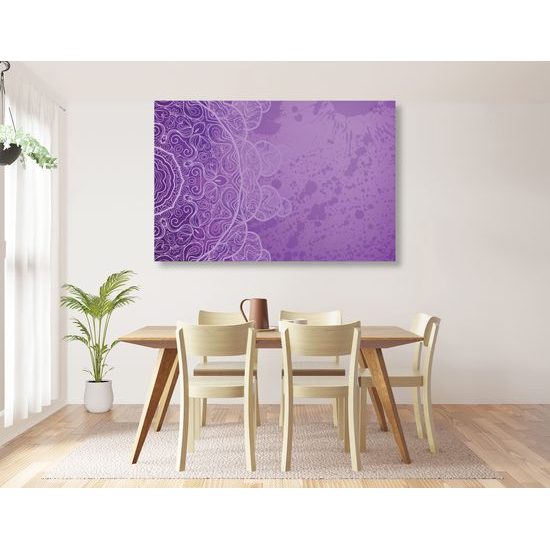 Obraz fialová Mandala s abstraktnými prvkami