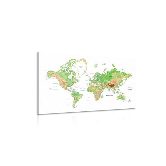 Obraz geografická mapa sveta