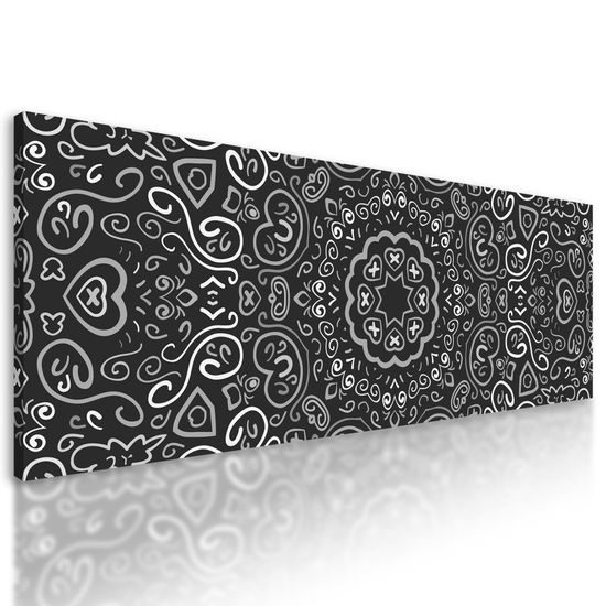 Obraz čiernobiela Mandala plná lásky