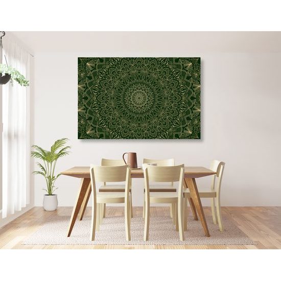 Obraz zelená detailná Mandala
