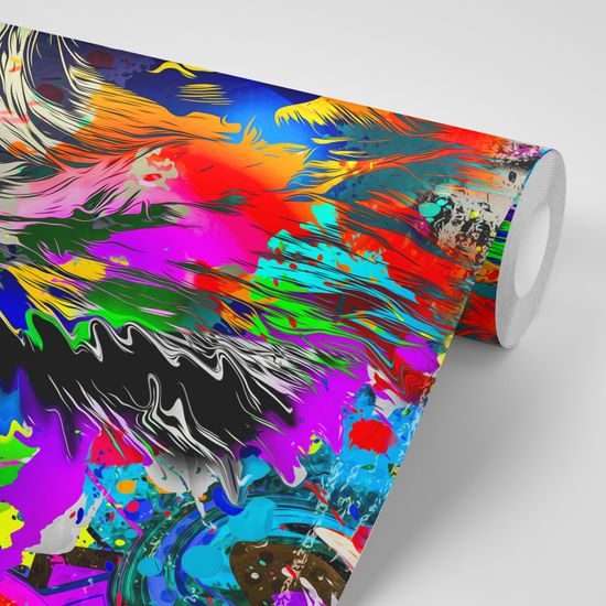 Samolepiaca tapeta hlava leva v štýle pop art