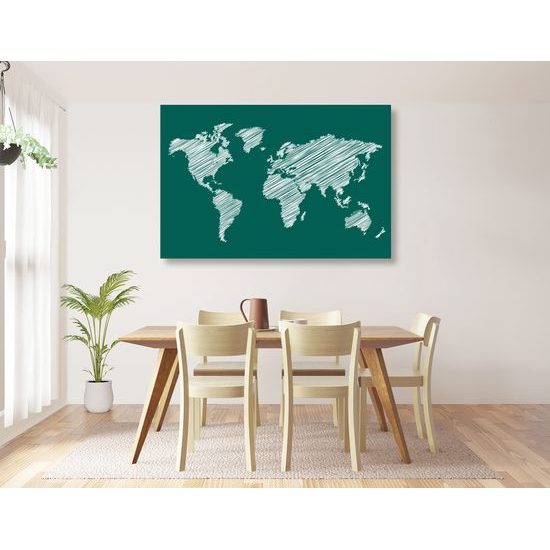 Obraz zaujímavá mapa na zelenom pozadí