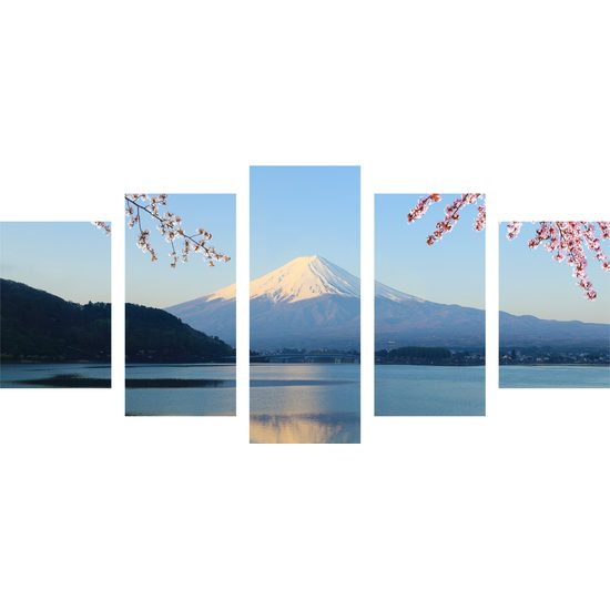 5-dielny obraz výhľad na krásnu horu Fuji