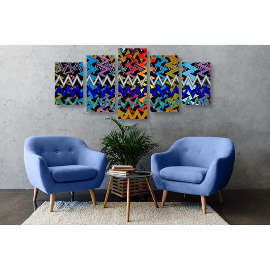 5-dielny obraz farebný abstraktný vzor