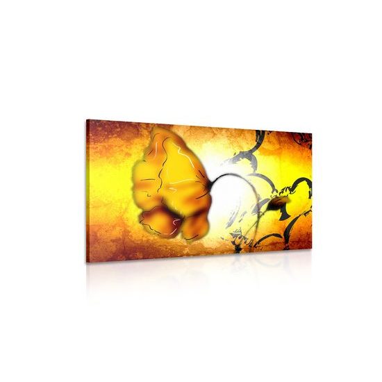 Obraz abstraktný oranžový kvet