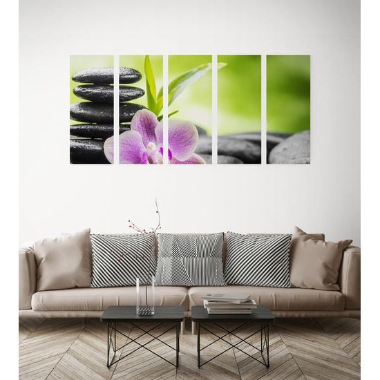 5-dielny obraz wellnes kamene v srdci prírody