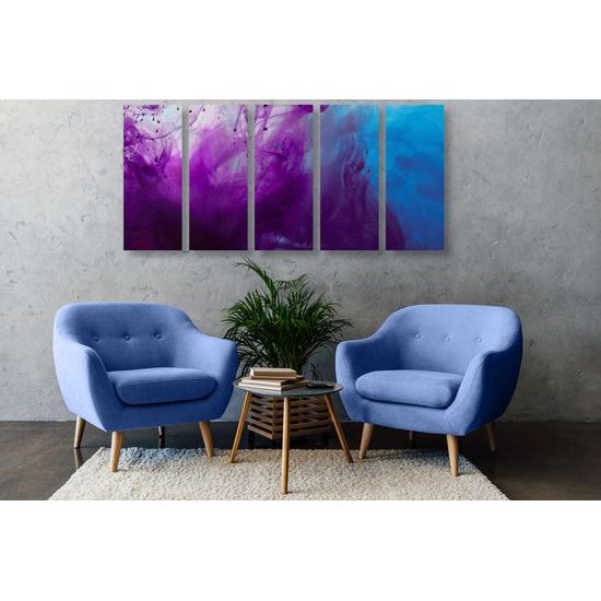5-dielny obraz nádherné farby v abstraktnom prevedení