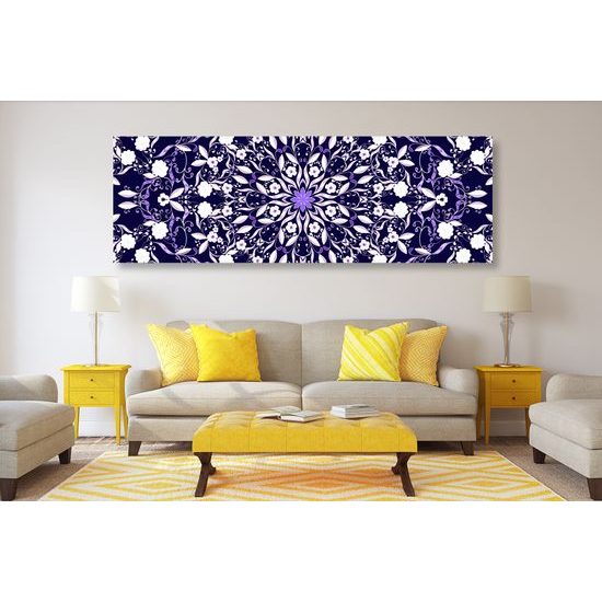 Obraz zaujimavá kvetinová Mandala v fialovom prevedení