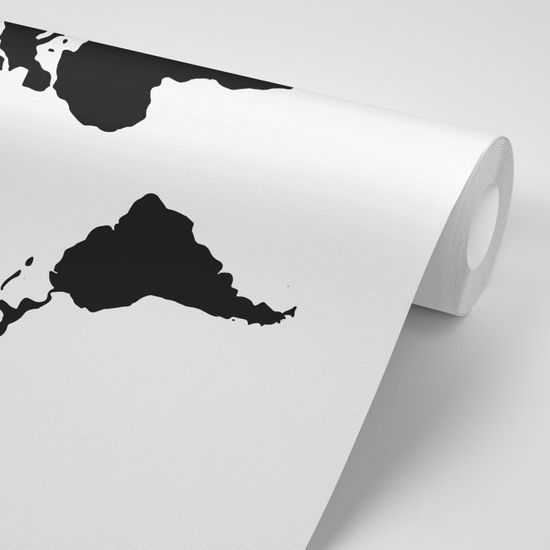 Samolepiaca tapeta čiernobiela mapa sveta