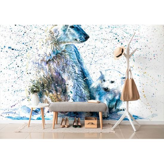 Samolepiaca tapeta maľba polárnych medveďov