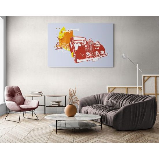 Obraz veterán na abstraktnom pozadí