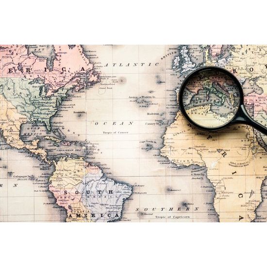 Obraz mapa sveta vo vintage prevedení