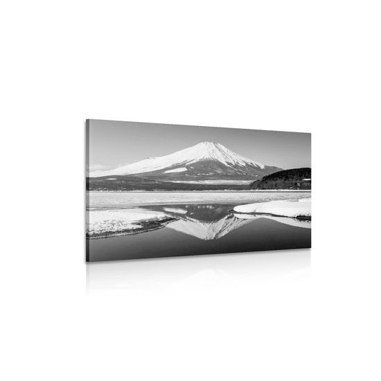 Obraz krása Japonskej prírody v čiernobielom prevedení