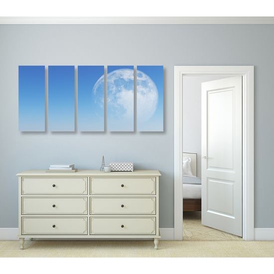 5-dielny obraz mesiac za horizontom