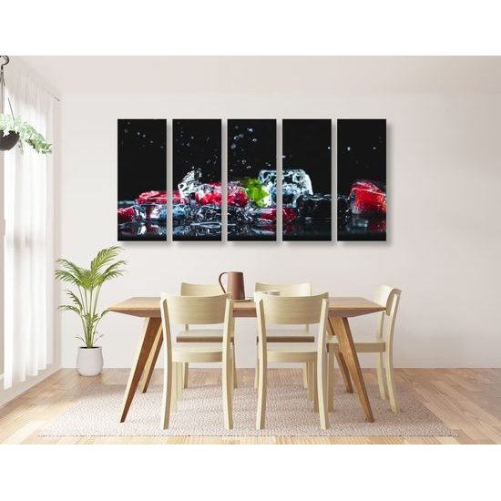 5-dielny obraz ľadové ovocné zátišie