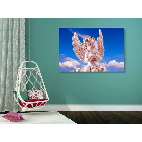 Obraz ružový anjel na oblohe