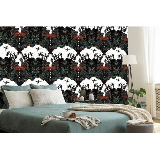 Tapeta magická lúka na bielom pozadí