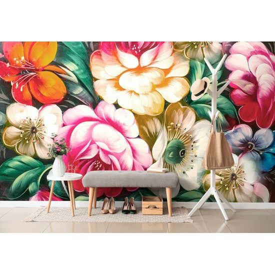 Okúzľujúca samolepiaca tapeta kvety v impresionistickom štýle