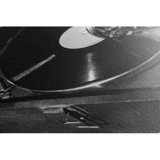 Obraz krása vinylovej platne v čiernobielom prevedení