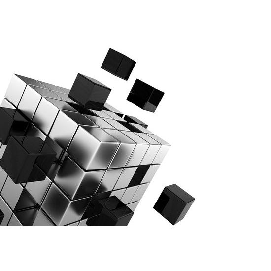 Samolepiaca tapeta čiernobiela moderná Rubikova kocka
