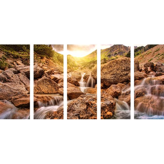 5-dielny obraz dychberúce nádherné vodopády