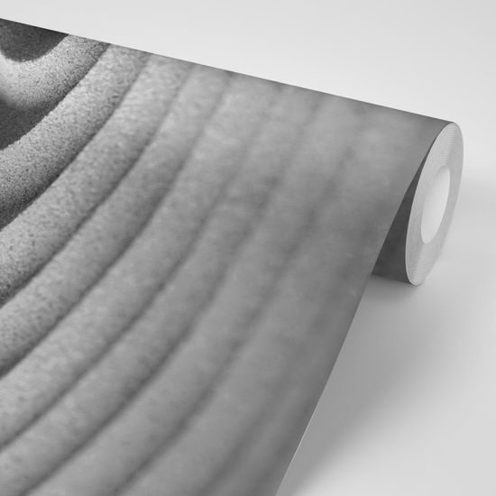 Fototapeta upokojujúci zen kameň v čiernobielom prevedení