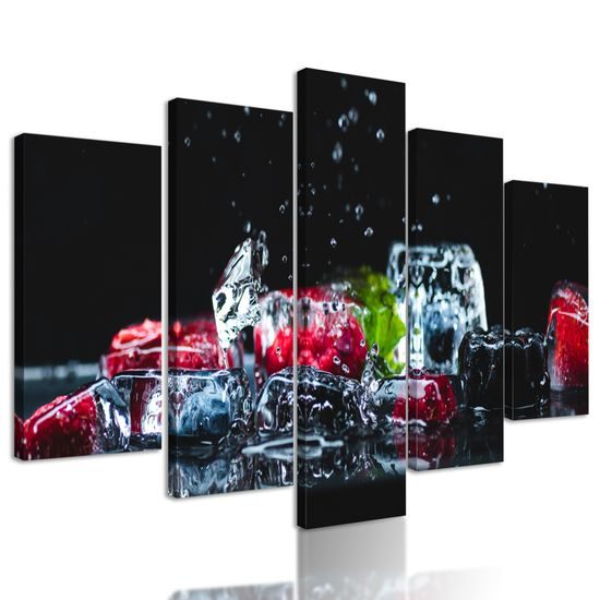 5-dielny obraz ľadové ovocné zátišie