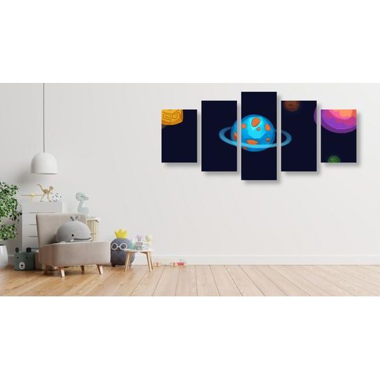 5-dielny obraz detské planéty