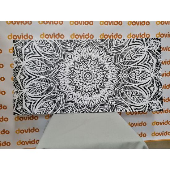 Obraz nekonečná Mandala v čiernobielom prevedení