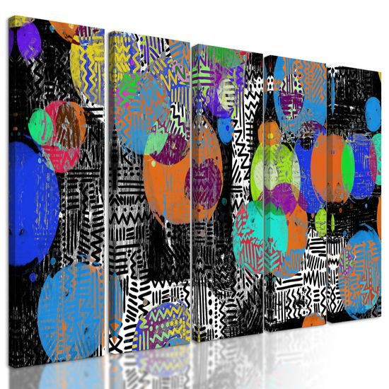 5-dielny obraz zaujímavá abstrakcia