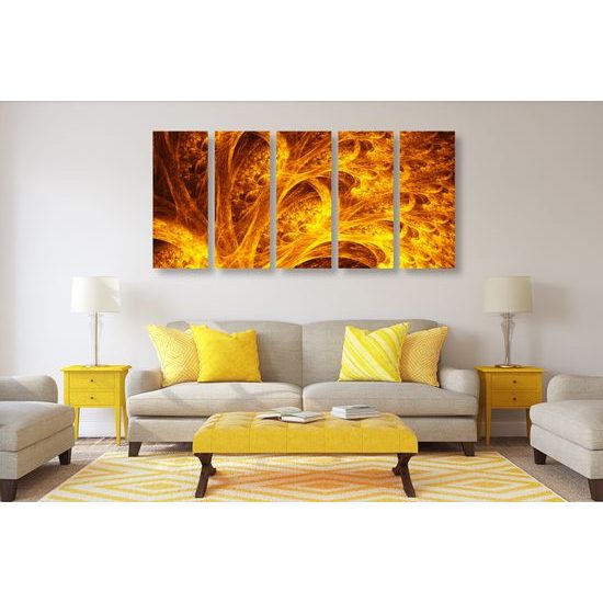 5-dielny obraz ohnivý strom