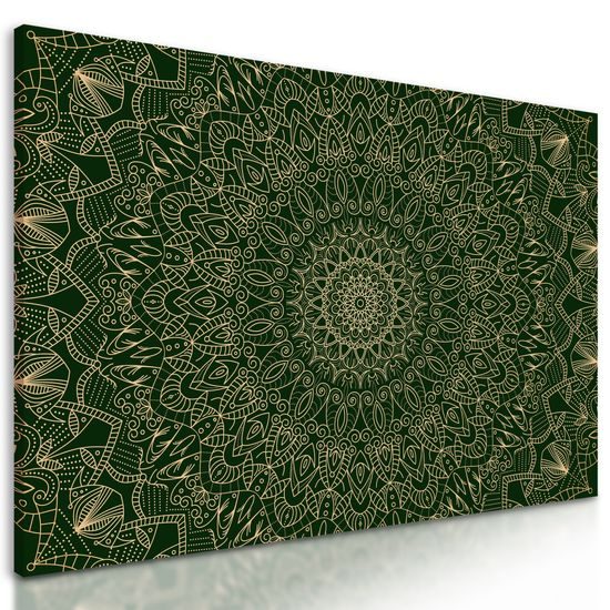Obraz zelená detailná Mandala